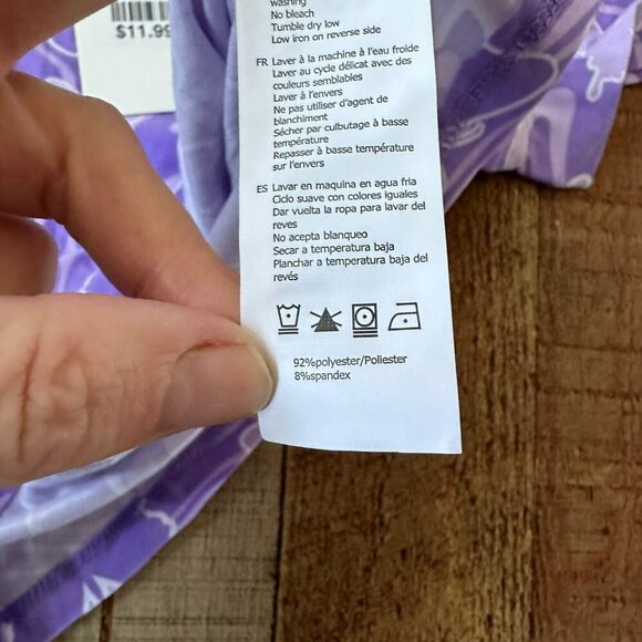 Streetwear Society XL Purple Butterfly Print Crop Top 92% Polyester 8% Spandex - Picture 6 of 7